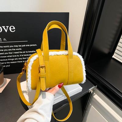 Stilvolle und modische Damen-Plüsch-High-End-Herbst- und Winter-Handtasche, kleine quadratische Tasche
