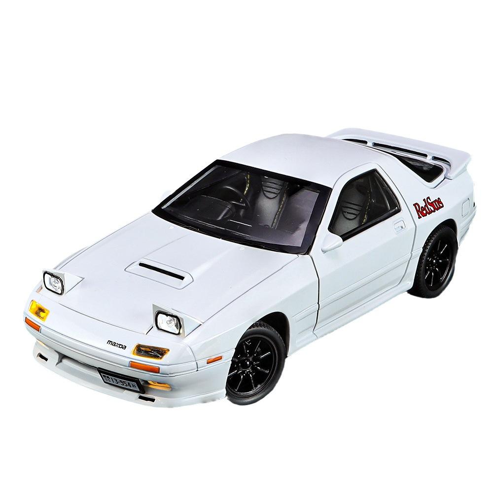 1/24 Mazda RX7 Alloy Sports Car Model Diecasts Metal Toy Racing Vehicles Car Model Simulation Sound and Light Childrens Toy Gift