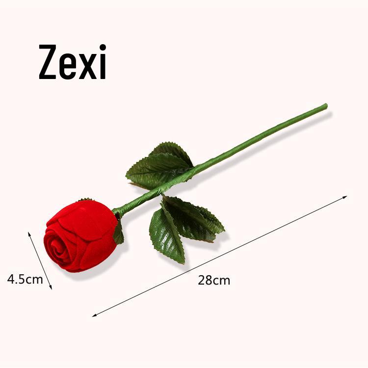 

Red Rose Valentine s Proposal Ring Box - Personalized Creative Gift Single OPP Bag