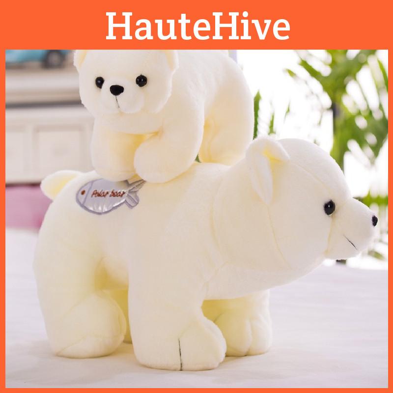 Adorable Plush Arctic Bear Stuffed Animal Soft White Bear Doll For Kids 25cm 35cm 45cm 58cm