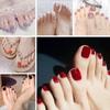 Popular Solid Color Jelly Gel Short False Toenails - Manicure-Ready Wearable Nail Pieces
