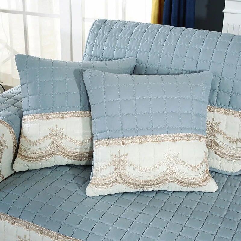 Sklisikkert Sofatrekk til Stue Universelt Møbelbeskyttende Håndkle Stoff Sofatrekk Blondekant Sofaputetrekk Enkelt