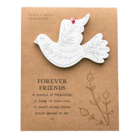 Friendship Christmas Ornament Wooden White Pigeon with Envelope Handcrafted Friendship Pigeon Decoration Gift