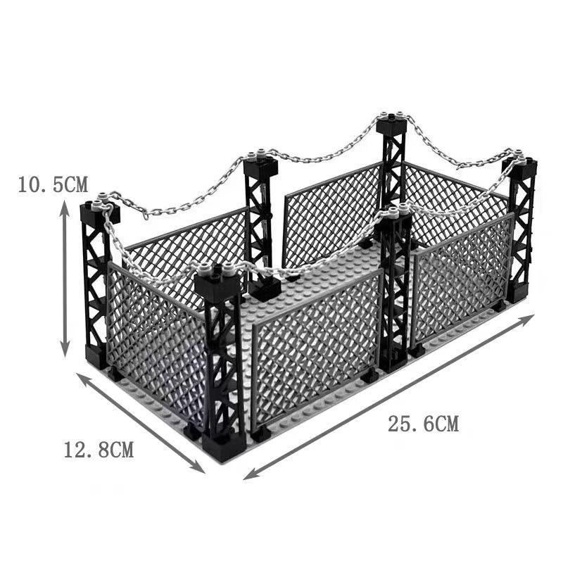 MOC Military Fence Protection Net Small Particle Building Blocks Accessories Compatible Dinosaur Cage Assemble Model Bricks Toys