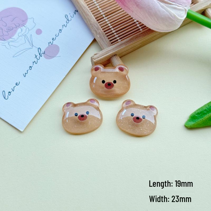 Cartoon Glitter Bear Resin DIY Jewelry Phone Case Cream Glue Hair Accessories Handmade Kit