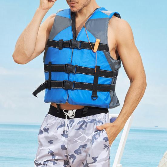 Life Vest with Retractable Seat Belts Reflective Films Life Waistcoat Buoyancy Over 100N Safety Flotation Garment