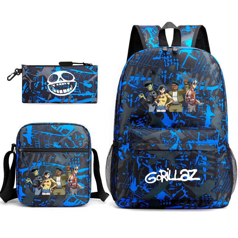 British virtual band trend heat transfer, primary and secondary school students schoolbag Gorillaz children's starry sky three-piece set, teenagers