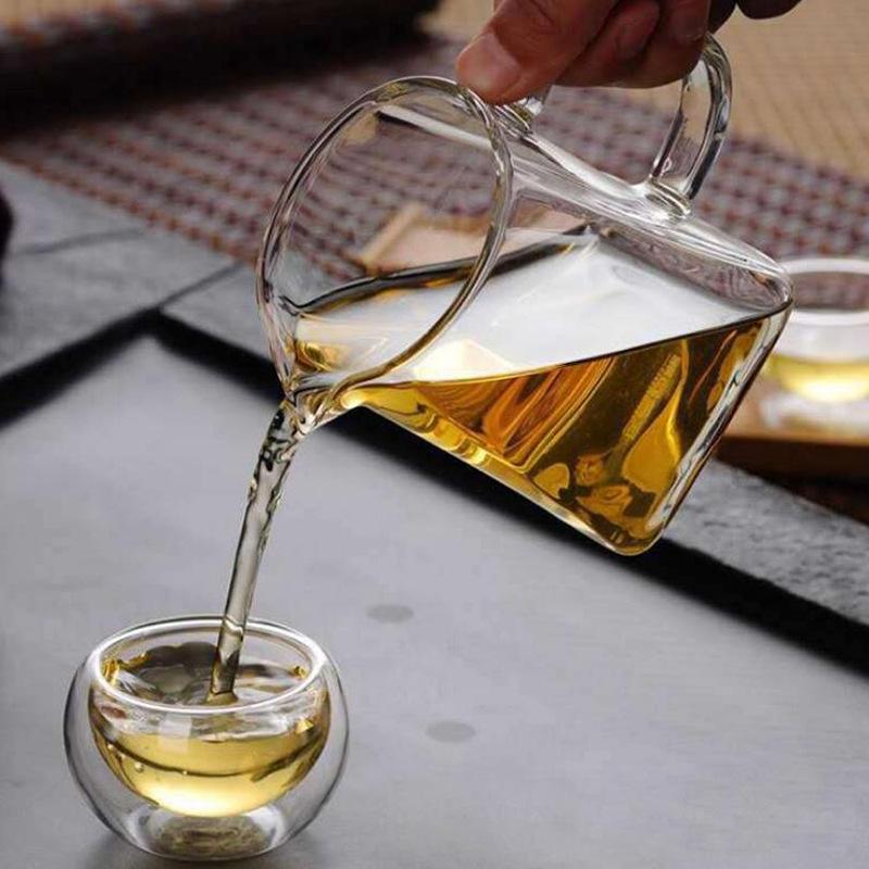 Transparent Glass Gong Dao Bei Tea Dispenser - High Borosilicate Flower Cup