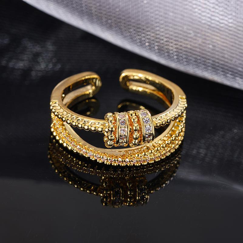 

925 Silver Plated Classic Zircon Rings For Women Rotate Wrap Intersection Double-Layer Engagement Wedding Party Jewelry Gift