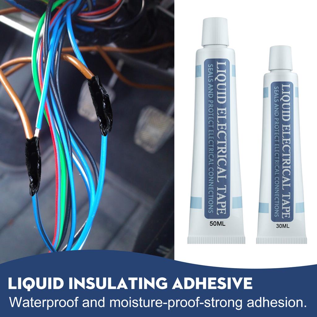 Nastro Elettrico Liquido 30/50ml - Rivestimento Isolante, Impermeabile per Fili, Cavi, Connettori, Alternativa al Nastro Tradizionale, Resistente agli Agenti Atmosferici, Riparazione Rapida