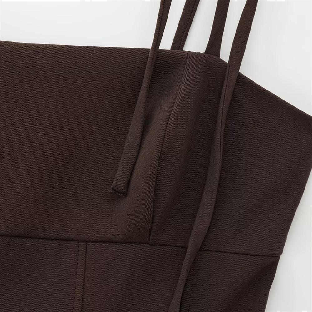 Spring 2025 Women's Slim Fit Vest with Bow Tie Strap Decoration