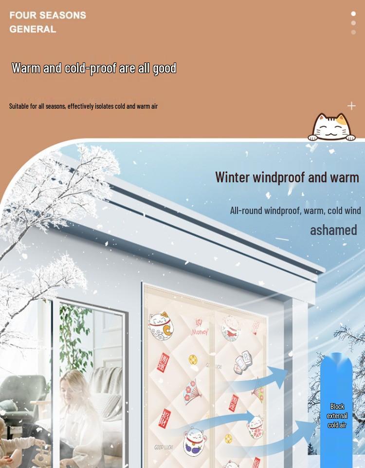Thickened Magnetic Insulated Door Curtain: Winter Windproof & Self-Adhesive