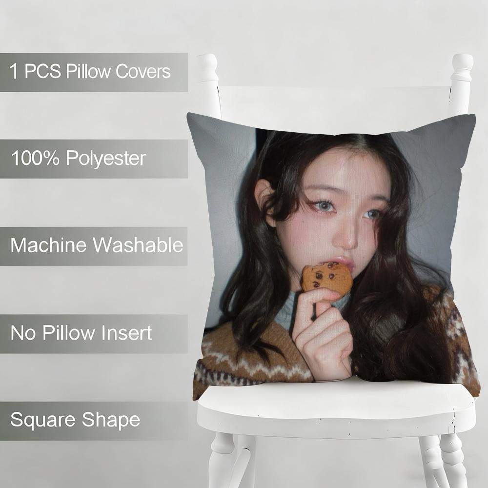 Jang Won-young Cushion Cover Household Decoration Linen Sofa Cushion Cover: Skin-Friendly & Breathable with Invisible Zipper