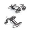 Ancient Silver Bicycle Shaped Copper Cufflinks Men's French Shirt Metal