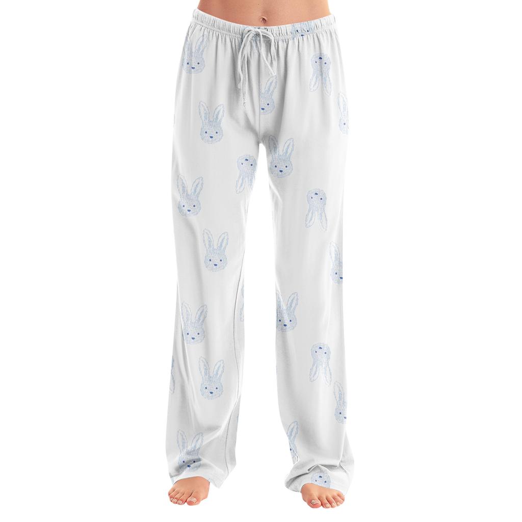 Anime Pajama Pants Sleepwear Casual Drawstring Elastic Waist Pants Comfy Straight Yoga Loose Trousers