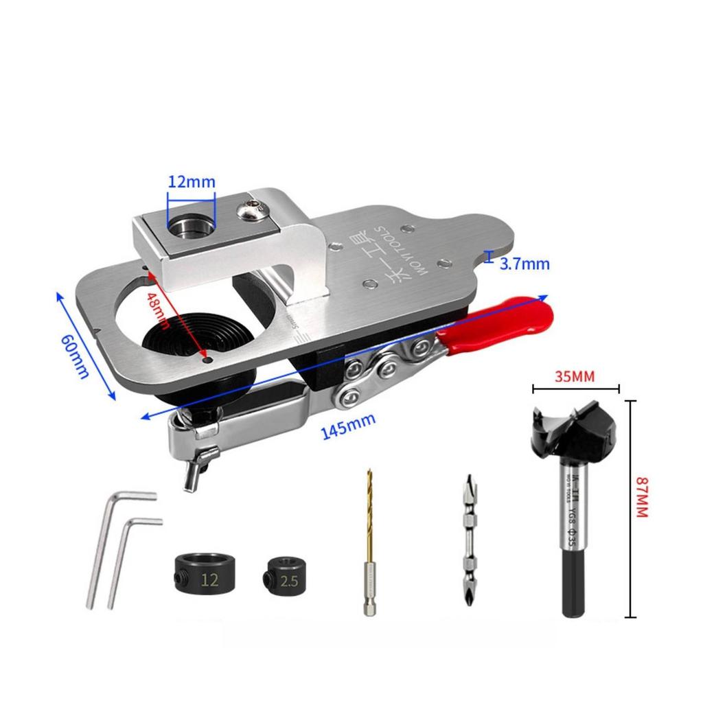 35mm Hinge Drilling Jig Accurate Cabinet Door Installation Tool Adjustable