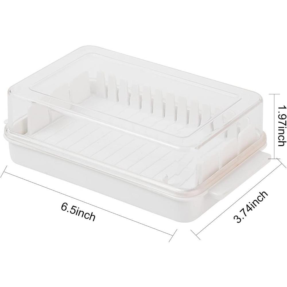 Butter Dish with Lid Covered Enamel Keeper Beech Wood Top Plastic Lid Airtight Storage Container for Cheese Tray Kitchen