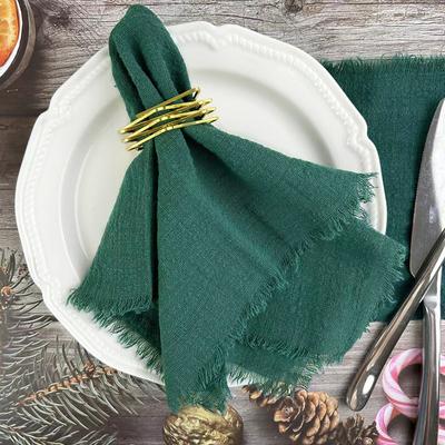 12 pçs 40x40cm Guardanapos de Gaze Verde Escuro 100% Tecido de Algodão Macio Jogo de Mesa Serviette Panos de Chá de Cozinha Para Decoração de Casamento