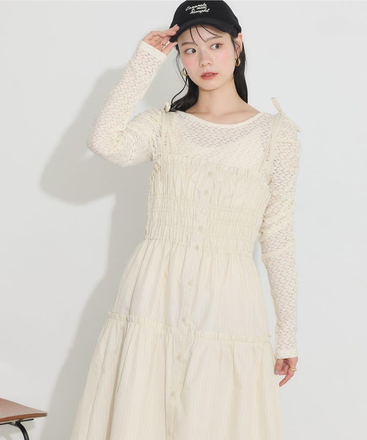 Music Casual Gathered Tiered Yellow [Earth & Ecology] Dress, Camidore, Women's,