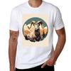 Vintage Colorado Bighorn Sheep Illustration Nature Art Tshirt Classic Crew Neck Cotton Tshirt