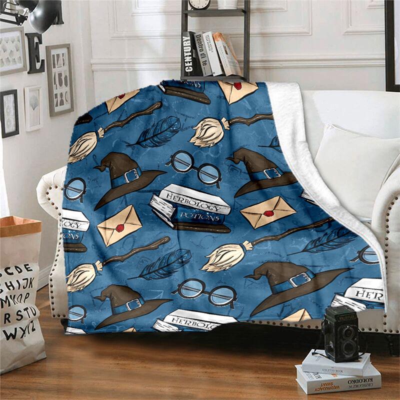 1pc Witchcraft Elements Pattern Cartoon Blanket,Portable Throw for Travel & Camping, All Season Cozy Blanket,Ideal Gift