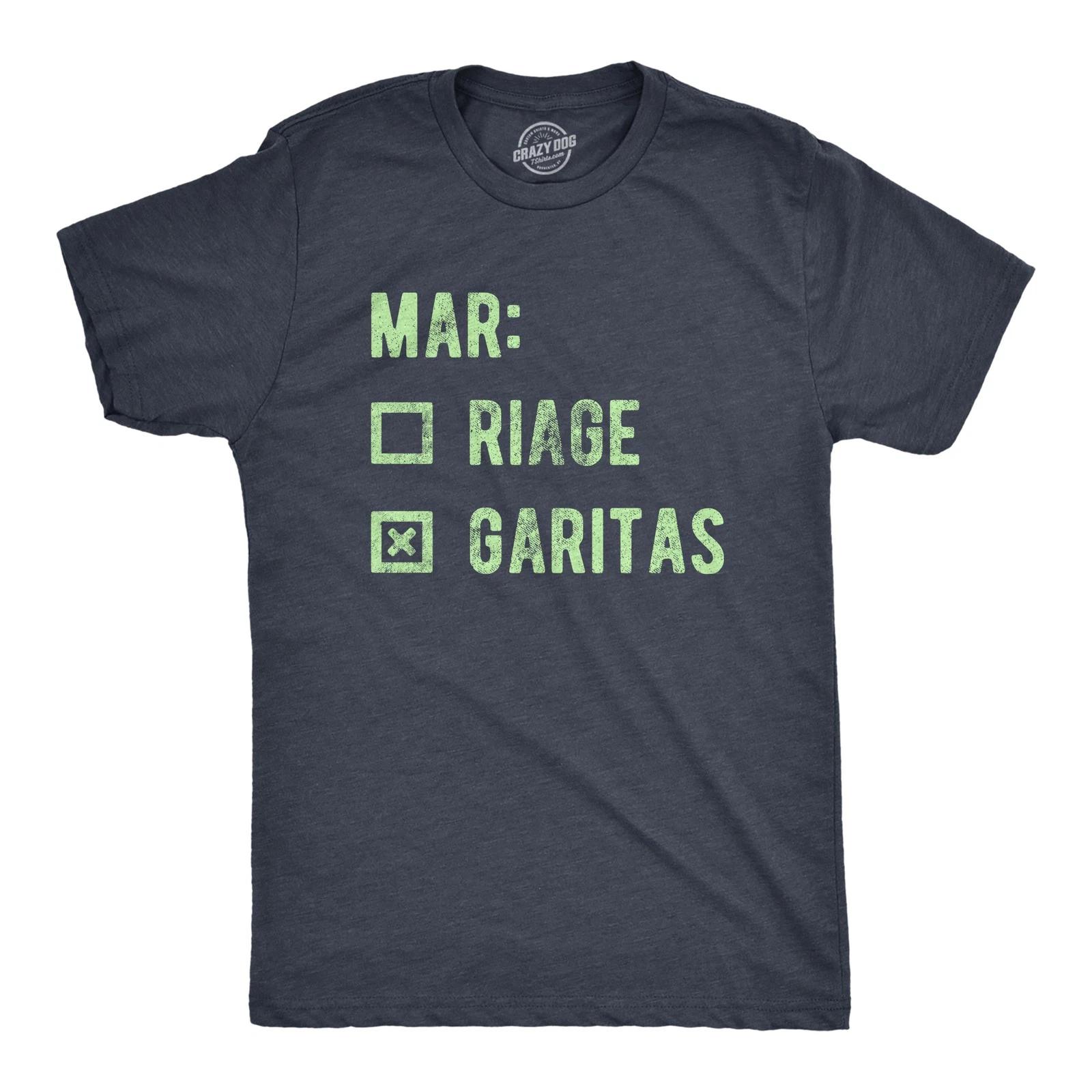 Mens Marriage Margaritas T Shirt Funny Checklist Drinking Married Joke Tee for L