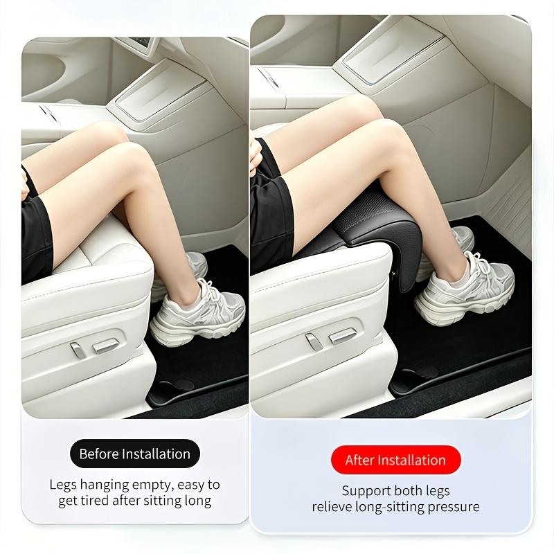 Cuscino per Sedile Auto con Poggiapiedi Esteso, Supporto per Gambe Guidatore e Passeggero, Coprisedile Auto Universale, Coprisedile Auto Traspirante Antiscivolo in Pelle PU