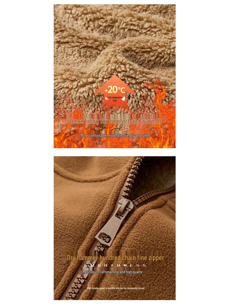 Men's Fleece Jacket: New Autumn/Winter Thickened Polar Fleece Coat, Warm Lamb Wool Casual Sweatshirt
