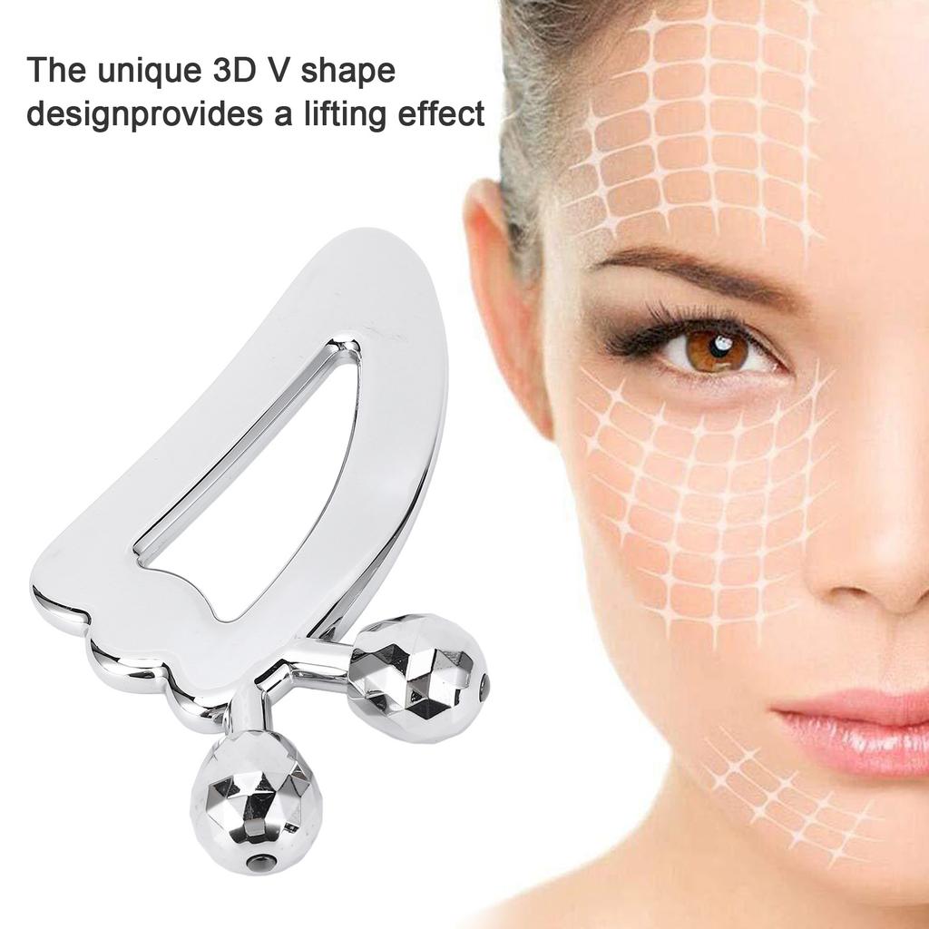 Metal Face Roller Massager Zinc Alloy Face Lift Gua Sha Massage Tool Skin Roller for Face Eye Neck Body Skin