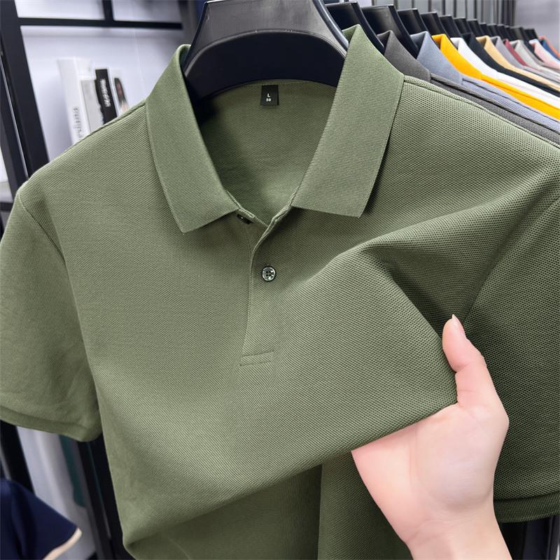Men s Mercerized Cotton Polo Shirt - Short Sleeve, Solid Color, Customizable Logo M