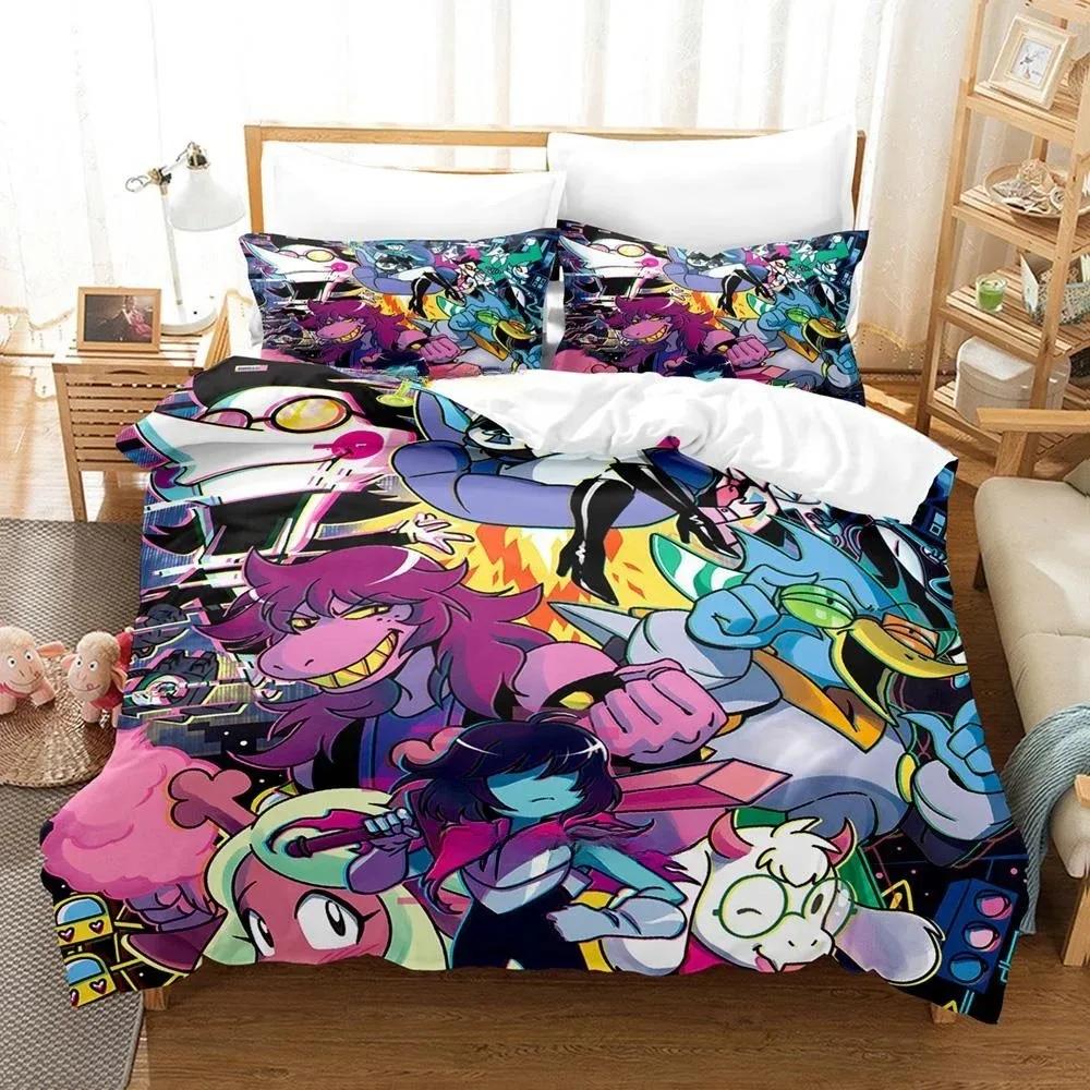 Moda Stampa 3D Anime Gioco Deltarune 2 Set Biancheria da Letto Singolo Twin Ful Quen King-Size Dimensioni Dimensioni Set Biancheria da Letto Persone Adulte Bambino Camera da Letto Piumone