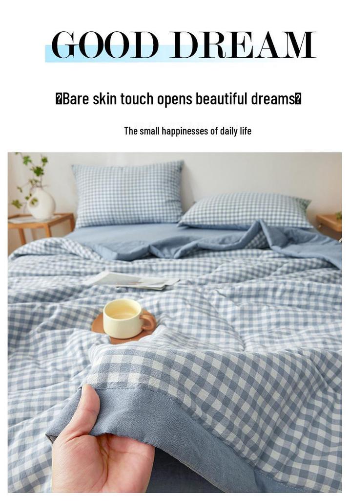 Inside and Out All-Cotton Quilt - 100% Pure Xinjiang Cotton Summer Air Conditioner Quilt for Single or Double Person