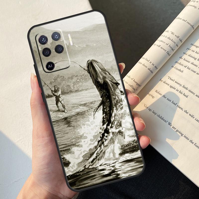 Fish Fishing Case For Oppo A58 A98 A78 A18 A38 A60 A80 A40 A77 A57 A17 A74 A54 A94 A96 A76 A16 A15 A5 Pro