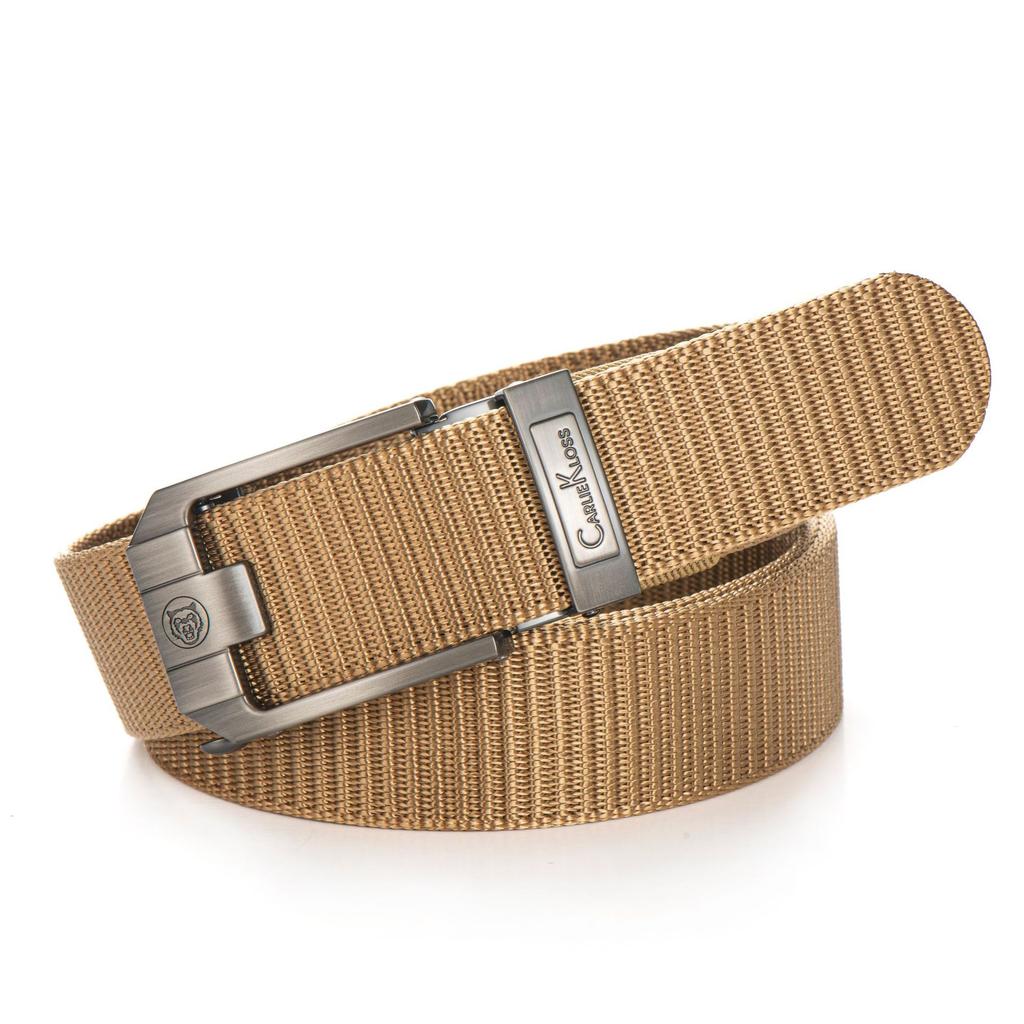 Nový bezzubý látkový pásek s automatickou přezkou Nylonový plátěný pásek pro volný čas Venkovní pásek Módní pásek