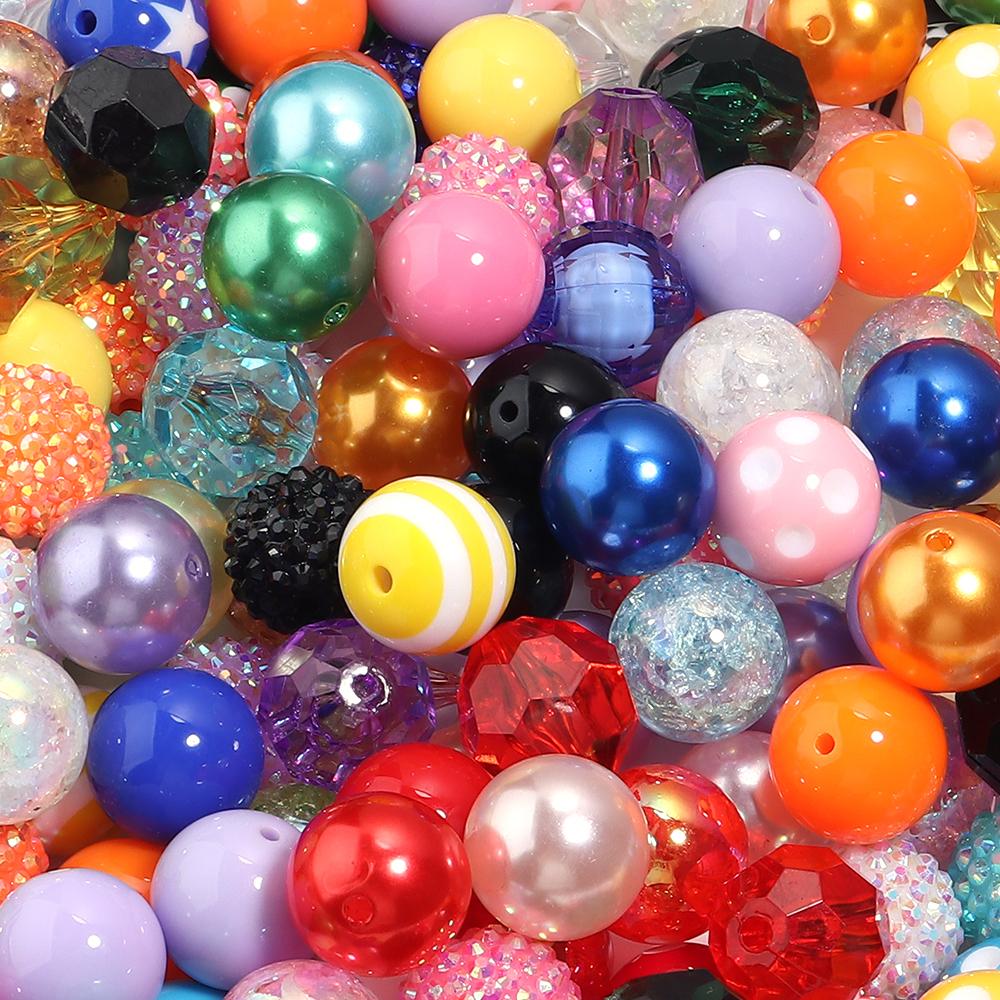 12pcs/lot Candy Color Beads 20mm Mixed Rhinestone Loose Beads For Jewelry Making DIY Bracelet Earrings Pens KeyChain Accessories