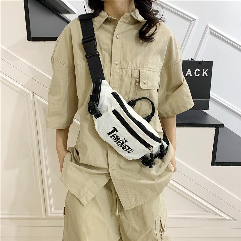 Tide cool neutral locomotive letter breast bag Japanese and Korean casual large-capacity shoulder messenger bag