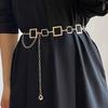 Gold Square Waist Chain For Women Fashion Accessory Metal Belt Emphasizing Slimming Style