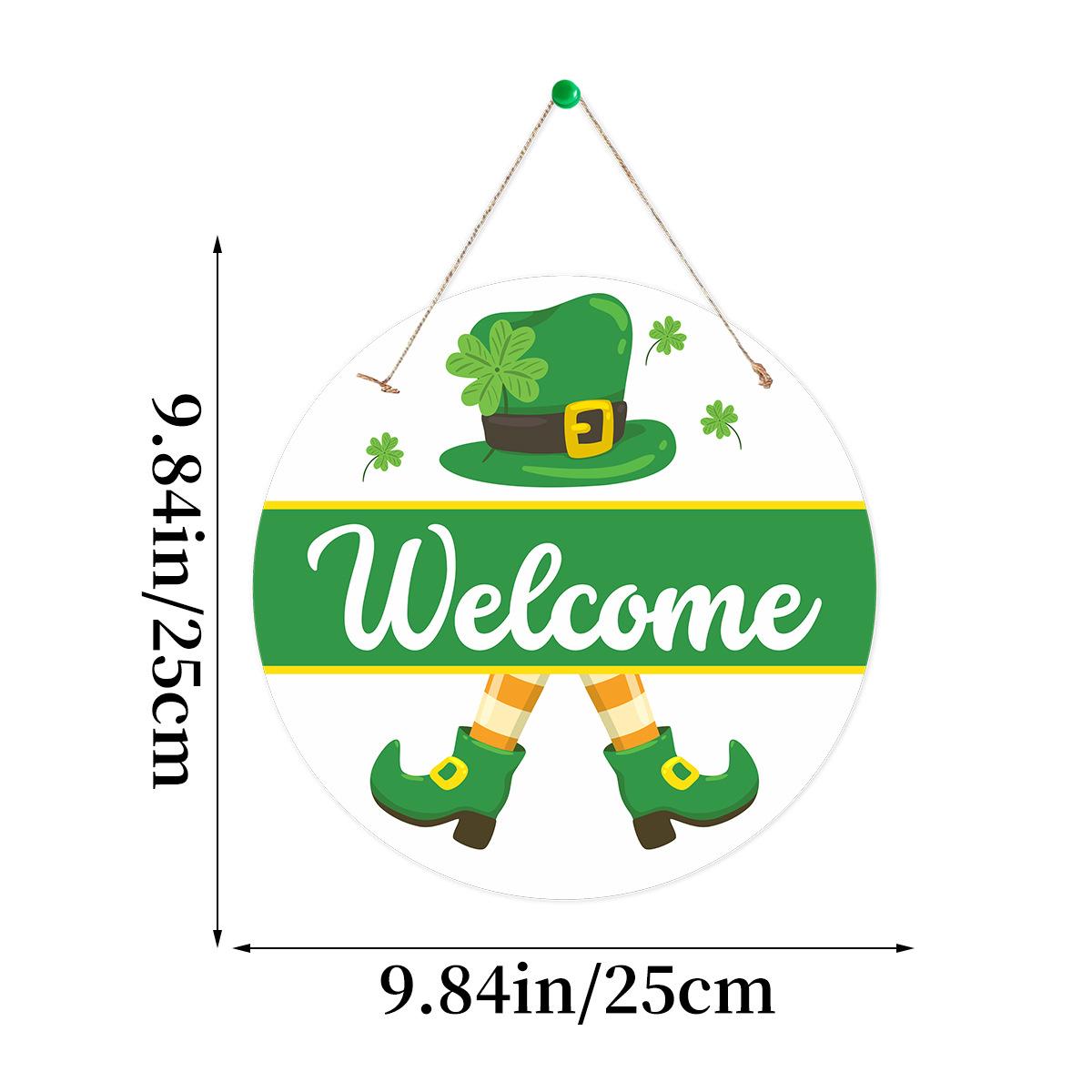 Irish Festival Lucky Grass Theme Party Porch Decoration Listing Four-Leaf Clover Green Hat Door Plate Customization Irish Festival listing 002