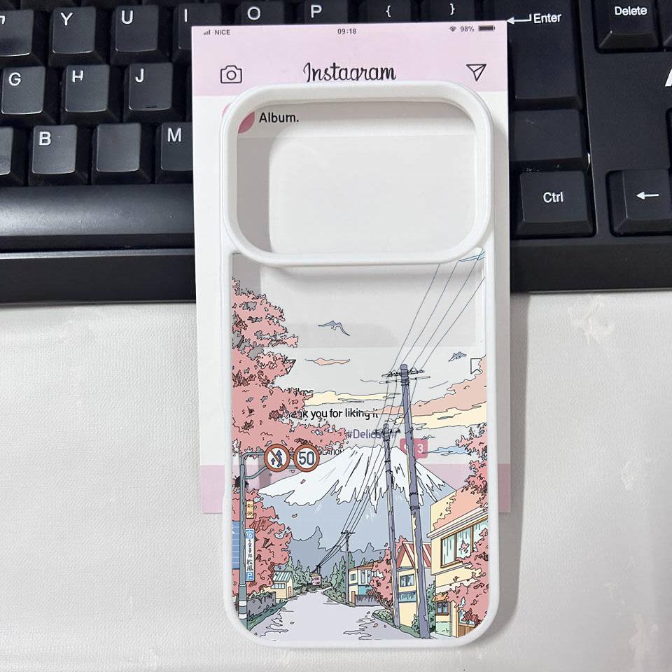 Japan Anime Sunset Mountain Landscape Phone Case For iPhone 17 17 Pro Max 17Pro 17Air Scenery Shockproof Clear Hard Cover Coque