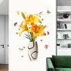 Chinese Style Peony Flower Vase Wall Sticker for Bedroom Living Room Self Adhesive Vinyl Wall Art Removable TV Background Decoration Home Decor