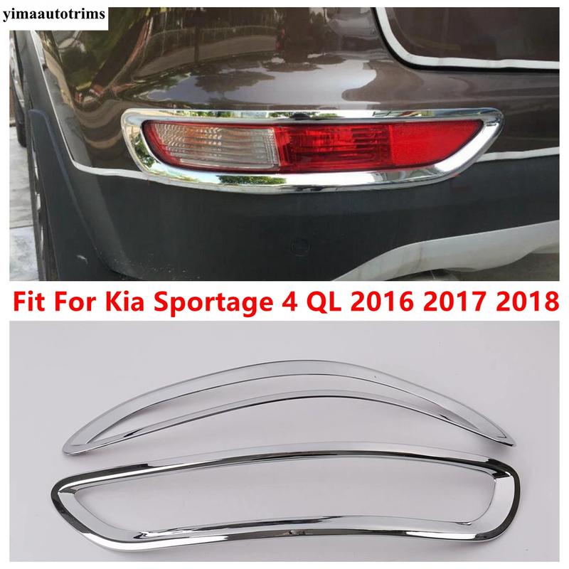 Car Rear Fog Lamp Light Frame Decoration Cover Trim For Kia Sportage 4 QL 2016 2017 2018 ABS Chrome Accessories Exterior Refit