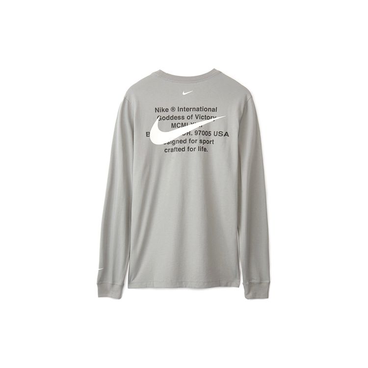 Nike Sportswear Swoosh Long Sleeve T-Shirt US Edition Men Tops Gray CK2259-073