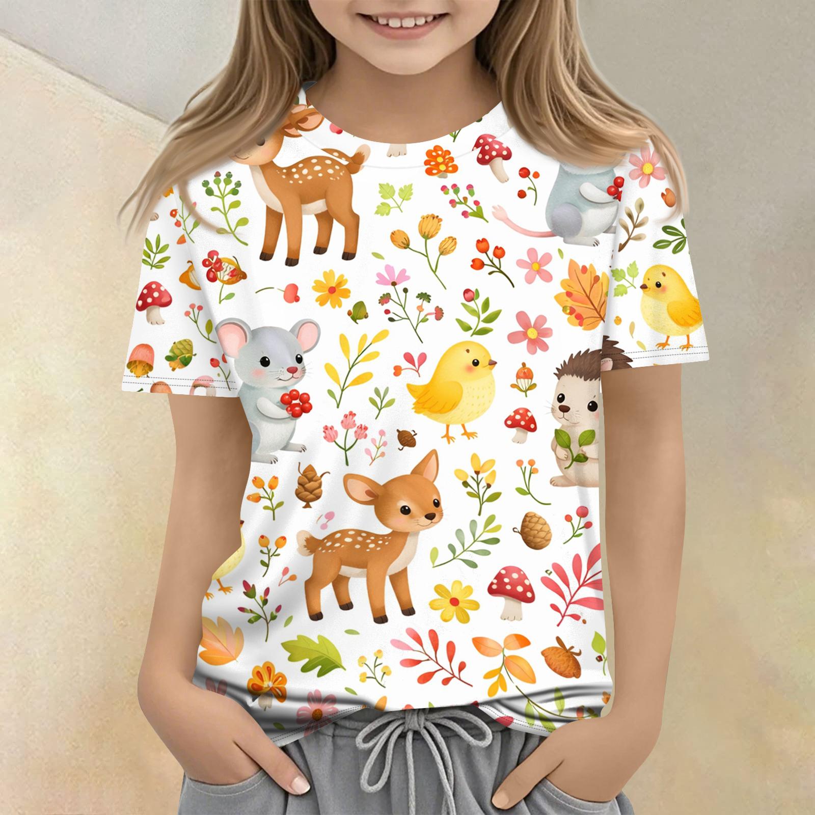 

Children s Printed Round Neck Short Sleeved Casual T-shirt 160 жовтий