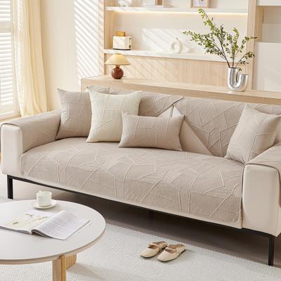 Nordic Simple Solid Color Sofa Cushion Four Seasons Pure Cotton Fabric Non-slip Cotton Seat Cushion Universal Modern Sofa Cover Cover