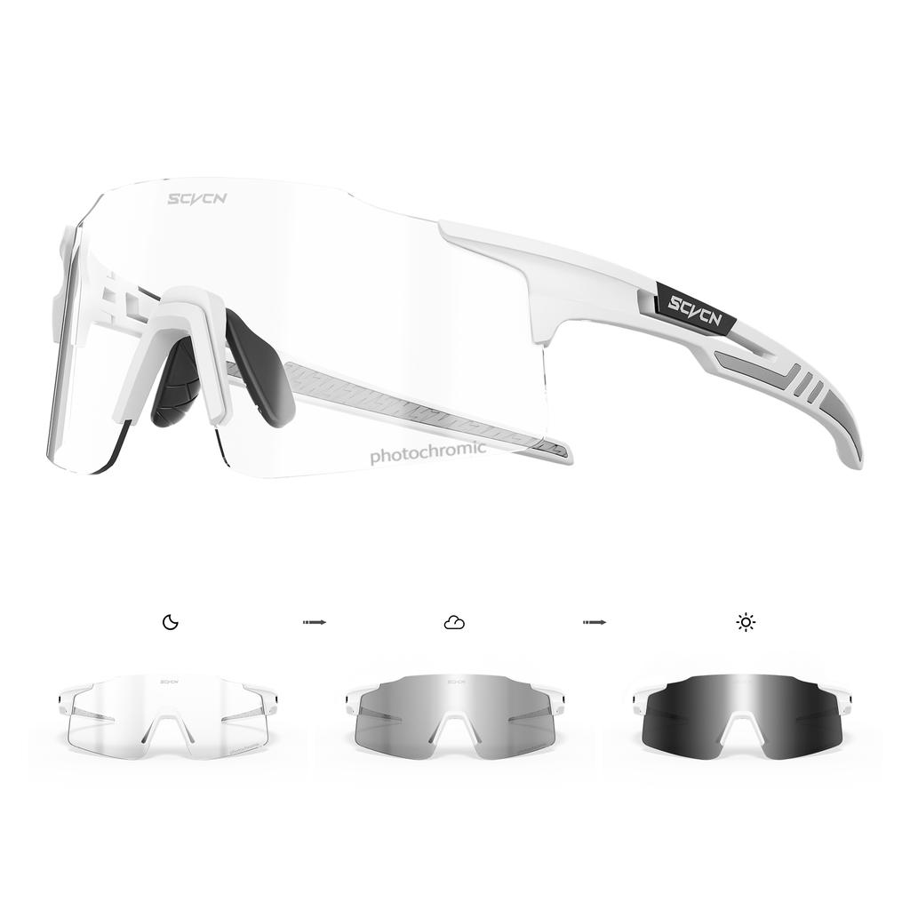 SCVCN Photochrome Radsportbrille Herren Sonnenbrille Outdoor Radfahren Rennrad Mountainbike Brille und Damen Freizeit Wandern Winddicht