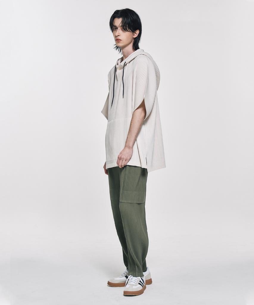 Waiowai Pleated Cargo Pants_Khaki