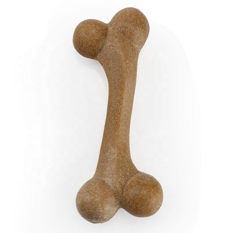 Strong Safety Durable Interactive TPR Nylon Cleaning Beef Flavor Dog Bone Toy Dog Toothbrush Toy Pet Suppliers