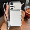 Luxury Big Window Phone Case with Lanyard for Xiaomi Redmi Note 10 Pro 4G Premium Textured Casing