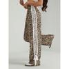 All-match Sports Casual Pants for Women with High Waist Loose Contrasting Color Striped Wide-leg Pants