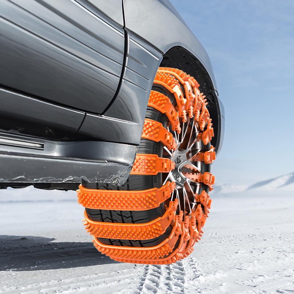 10 Pack Anti-Slip Tire Zip Ties Fit for Pickup Trucks SUV & Sedans Adjustable Winter Car Traction Grips Chains for Snow Ice Mud